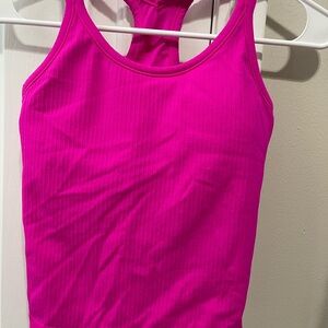 Vibrant Pink Ribbed Tank Top